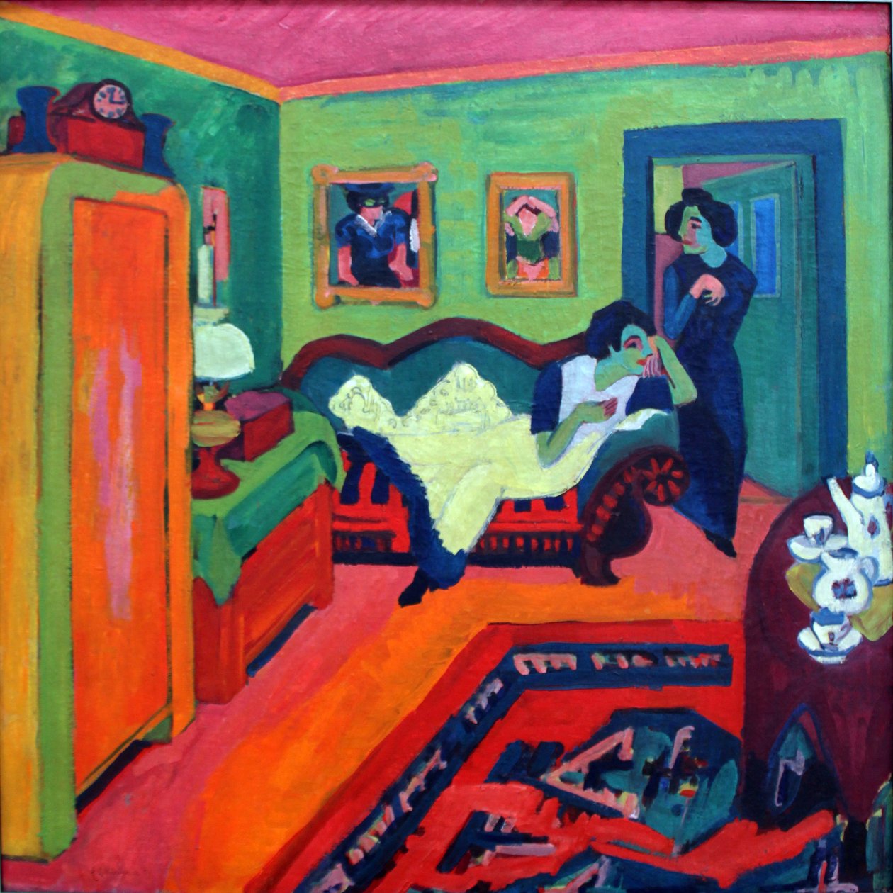 Interieur mit zwei Mädchen tekijältä Ernst Ludwig Kirchner