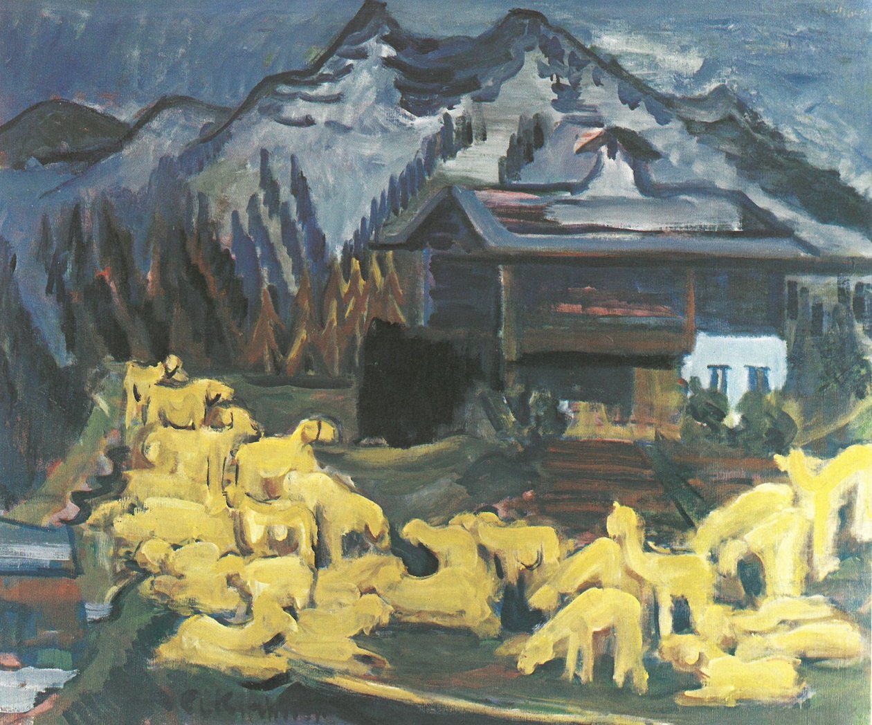 Schafherden tekijältä Ernst Ludwig Kirchner