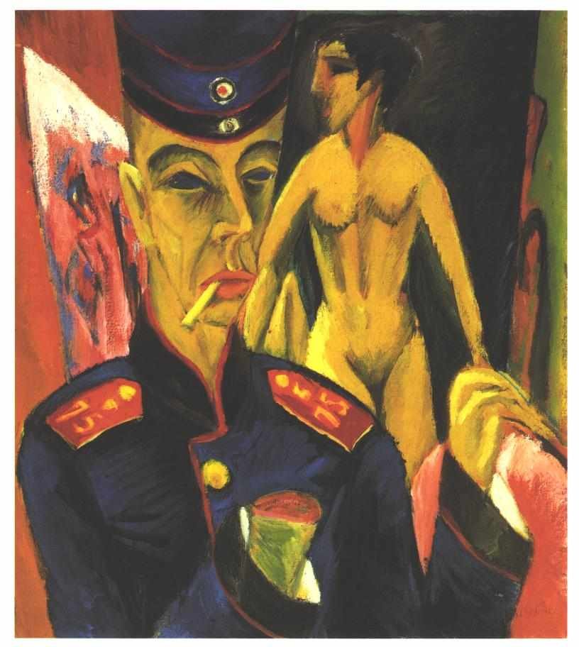 Omakuva sotilaana tekijältä Ernst Ludwig Kirchner