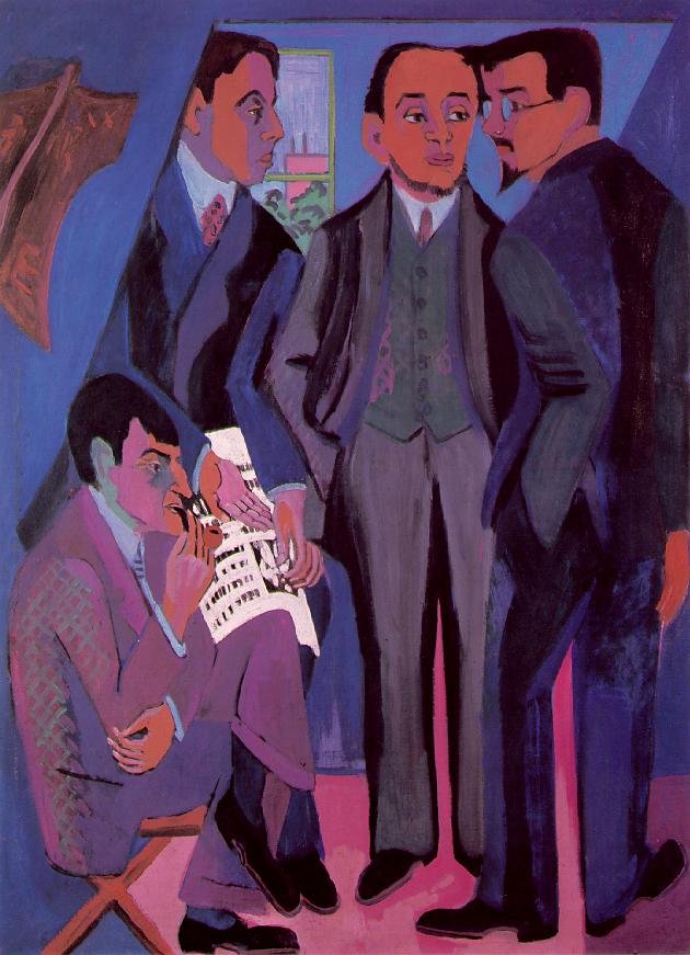 Ryhmä taiteilijoita Eine Kunstlergruppen tekijältä Ernst Ludwig Kirchner
