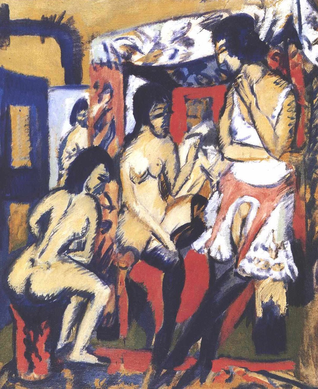 Akt im Atelier tekijältä Ernst Ludwig Kirchner