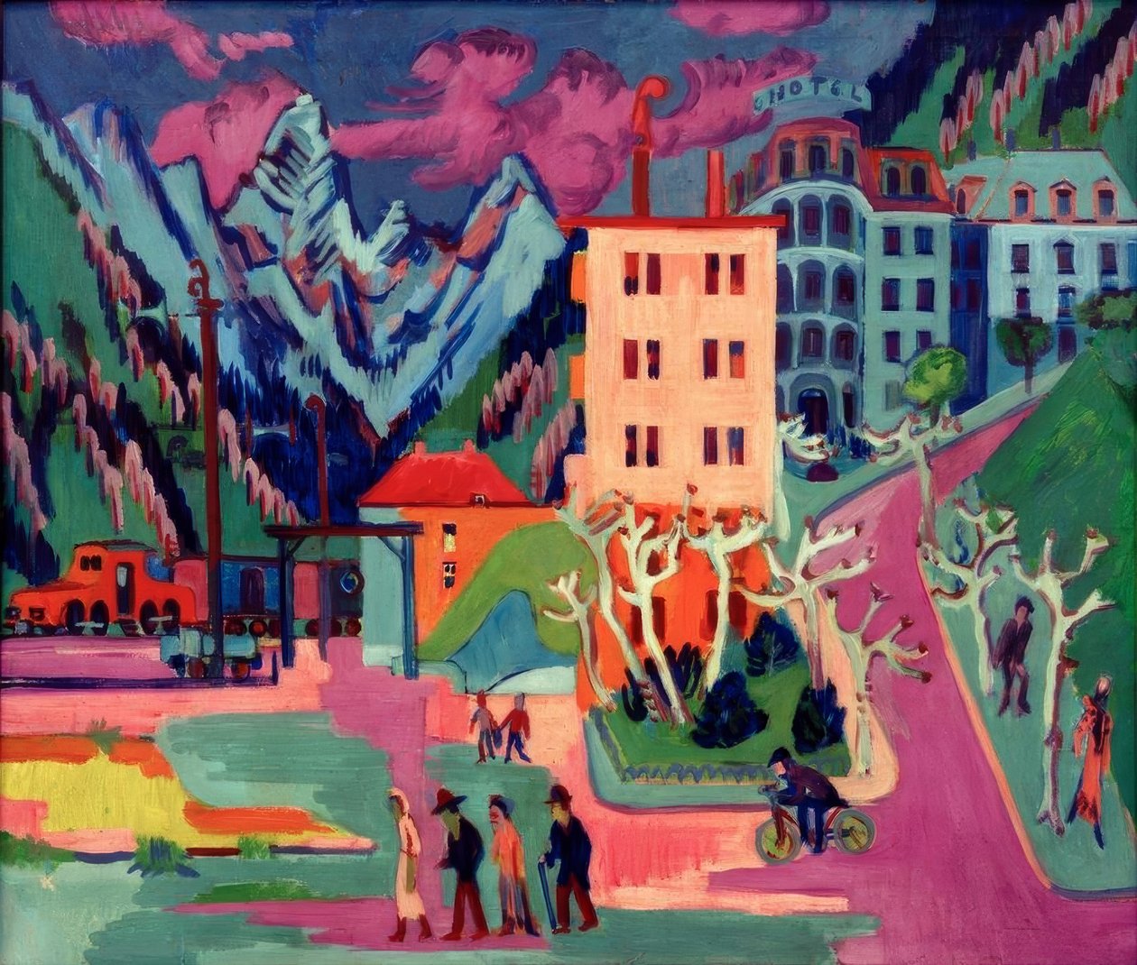 Bahnhof Davos tekijältä Ernst Ludwig Kirchner