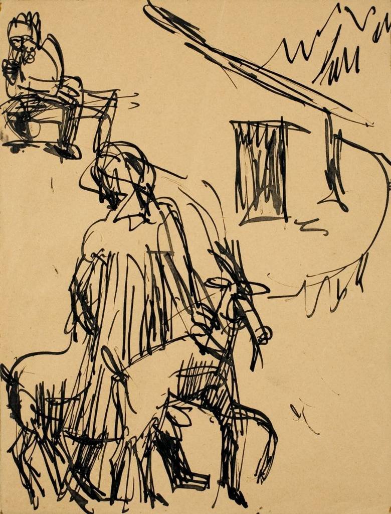 Berghütte mit Ziegen tekijältä Ernst Ludwig Kirchner