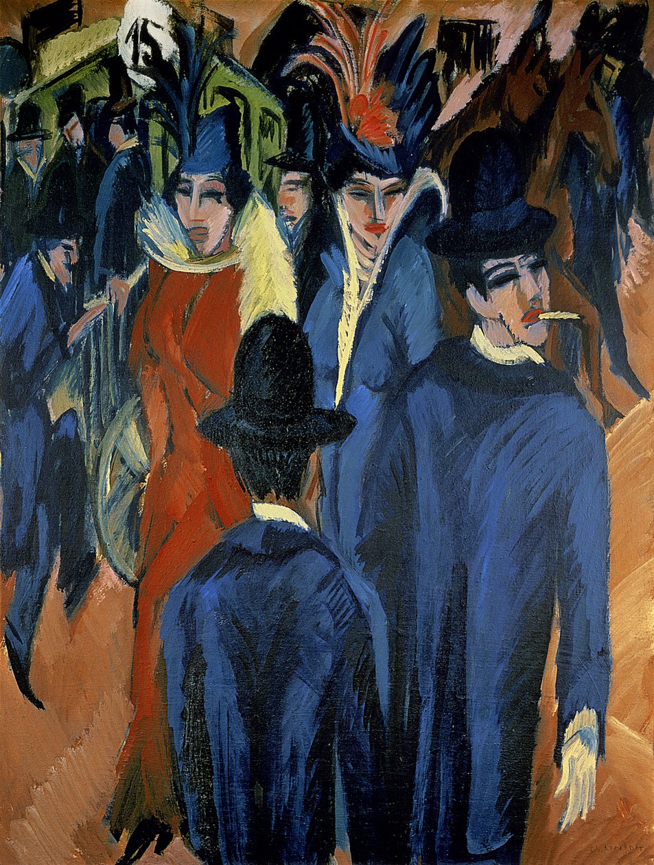Berliinin katukohtaus, 1913 tekijältä Ernst Ludwig Kirchner