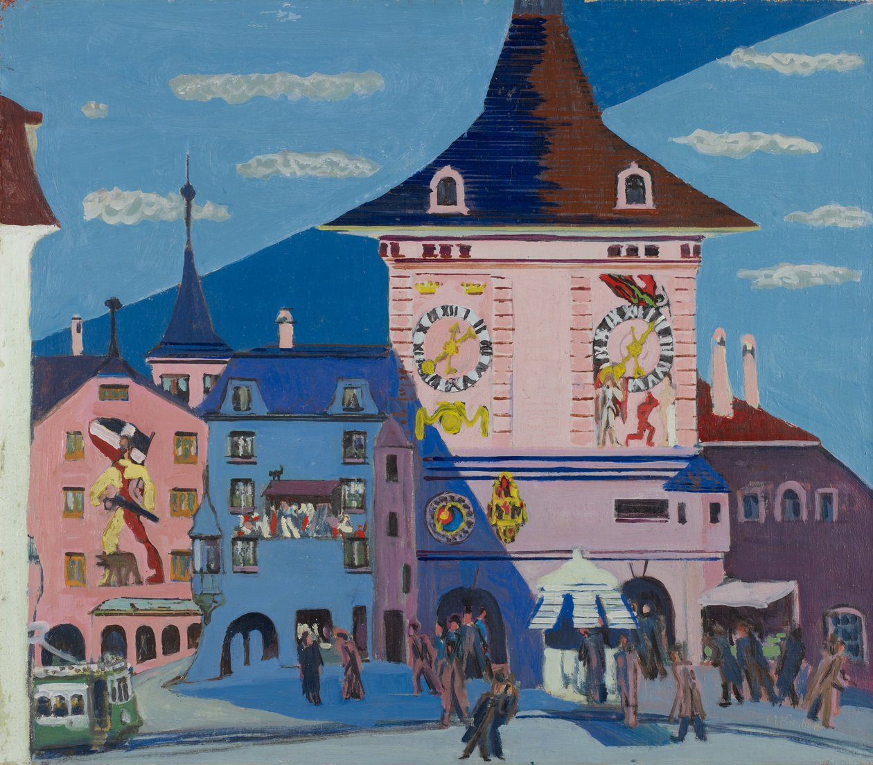 Bern kellotornin kanssa, 1935 tekijältä Ernst Ludwig Kirchner