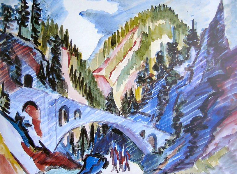 Silta Landwasserin laaksossa tekijältä Ernst Ludwig Kirchner