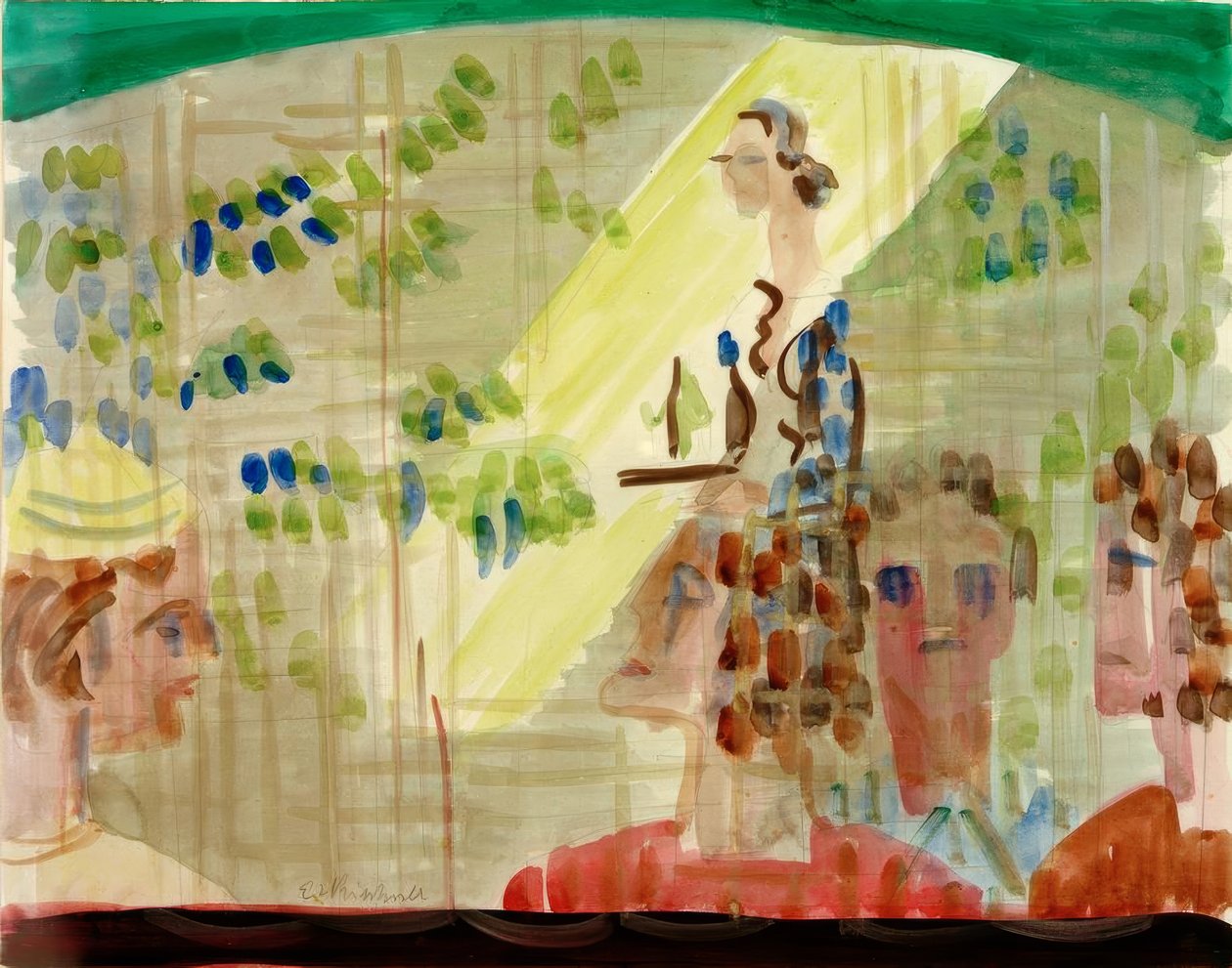 Cafészene mit Kellnerin, durch Schaufenster gesehen tekijältä Ernst Ludwig Kirchner