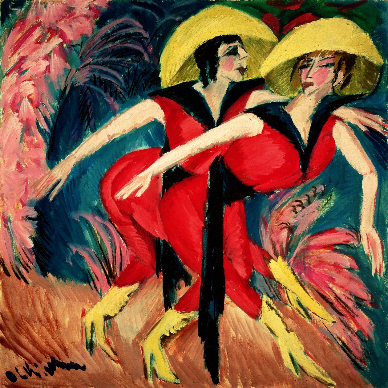 Tanssijat punaisissa, 1914 tekijältä Ernst Ludwig Kirchner