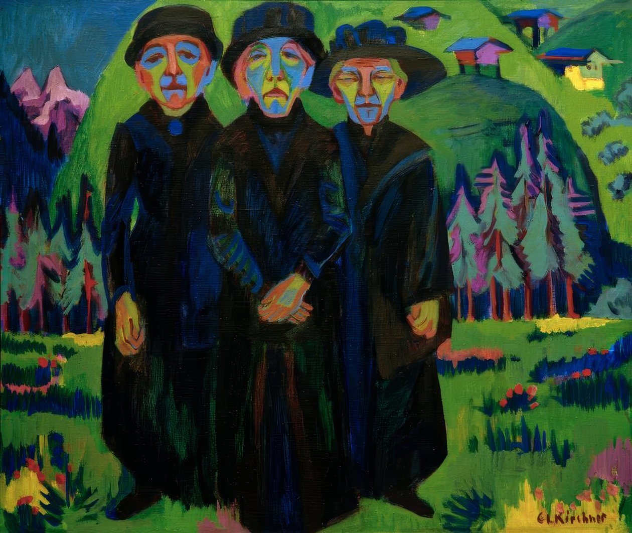 Die drei alten Frauen tekijältä Ernst Ludwig Kirchner