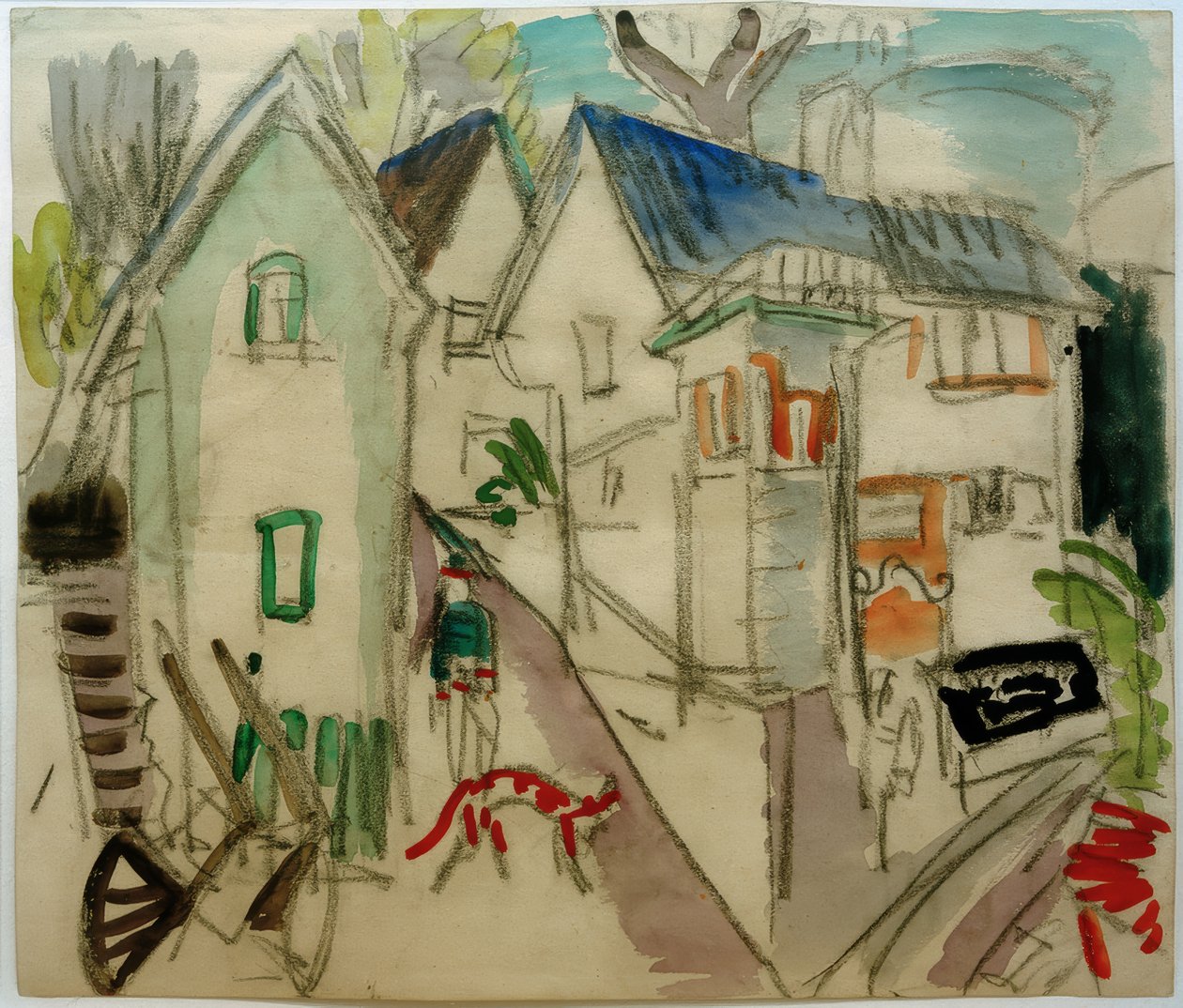 Dorfstraße im Taunus bei Königstein tekijältä Ernst Ludwig Kirchner