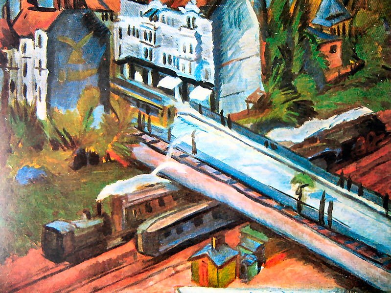 Eisenbahnüerführung tekijältä Ernst Ludwig Kirchner