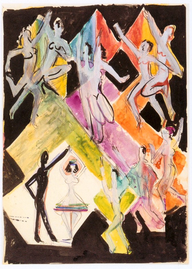 Entwurf zum Wandkuva Farbentanz tekijältä Ernst Ludwig Kirchner