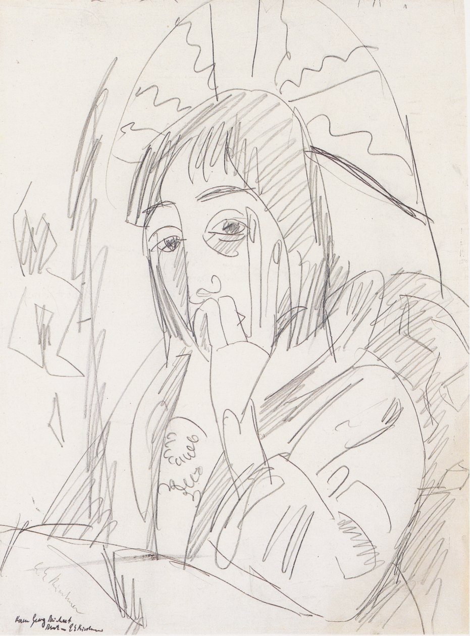 Erna japanilaisella sateenvarjolla tekijältä Ernst Ludwig Kirchner