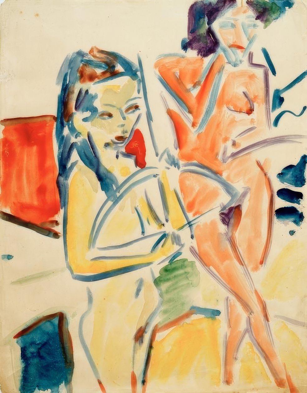 Fränzi mit Bogen und Akt tekijältä Ernst Ludwig Kirchner