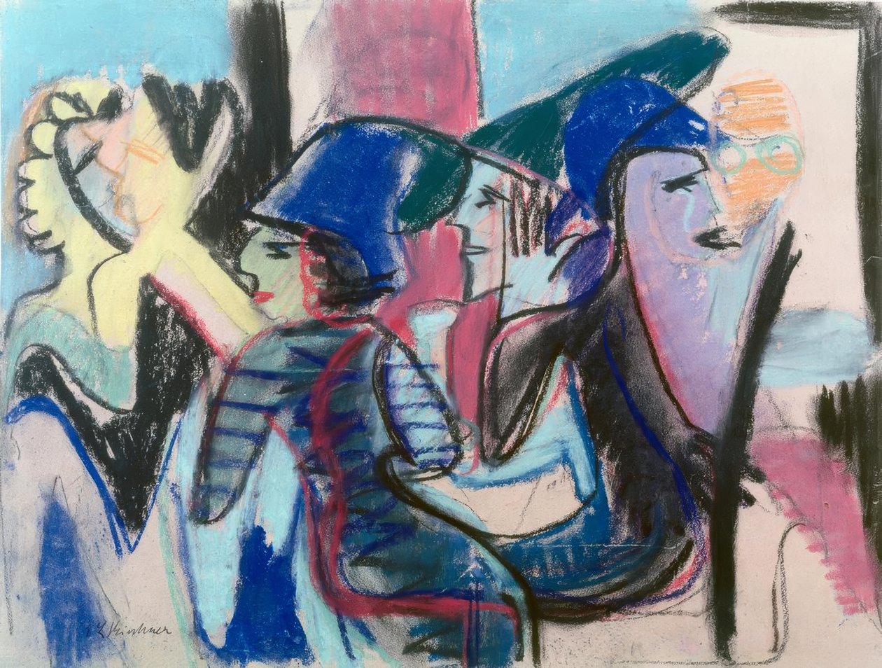Fünf Gäste im Café tekijältä Ernst Ludwig Kirchner