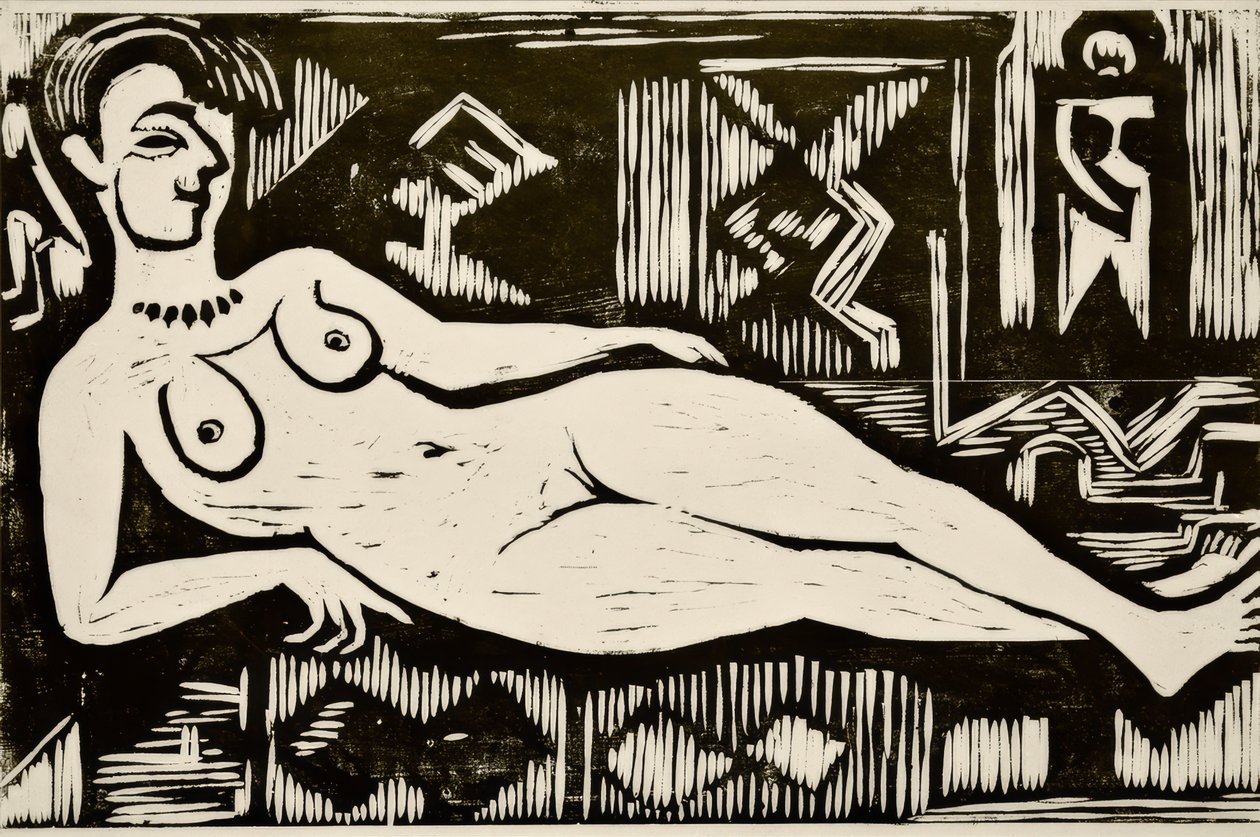 Große nackte Liegende tekijältä Ernst Ludwig Kirchner