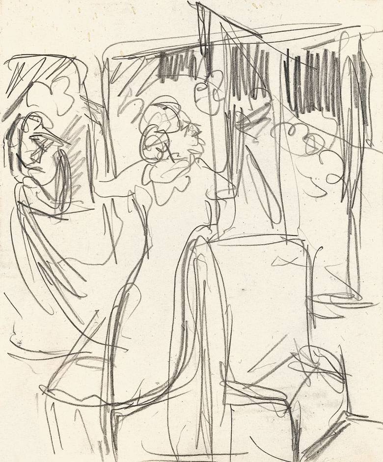In der Eisenbahn tekijältä Ernst Ludwig Kirchner