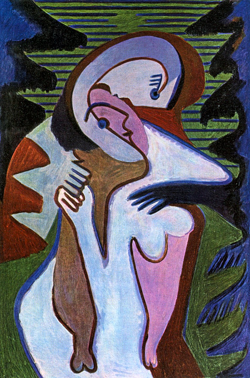 Liebespaar (Der Kuss) tekijältä Ernst Ludwig Kirchner