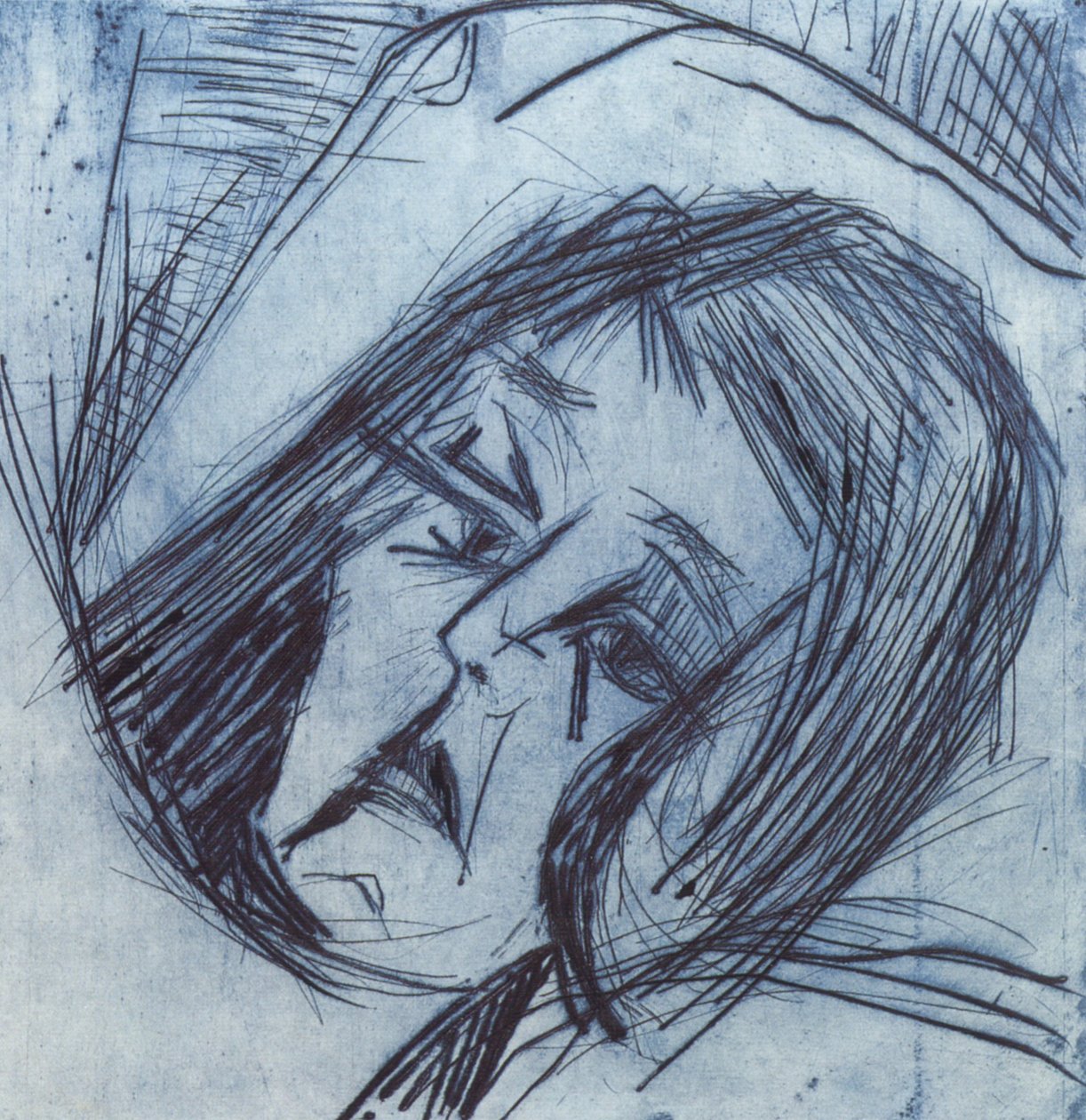 Liegender Mädchenkopf tekijältä Ernst Ludwig Kirchner