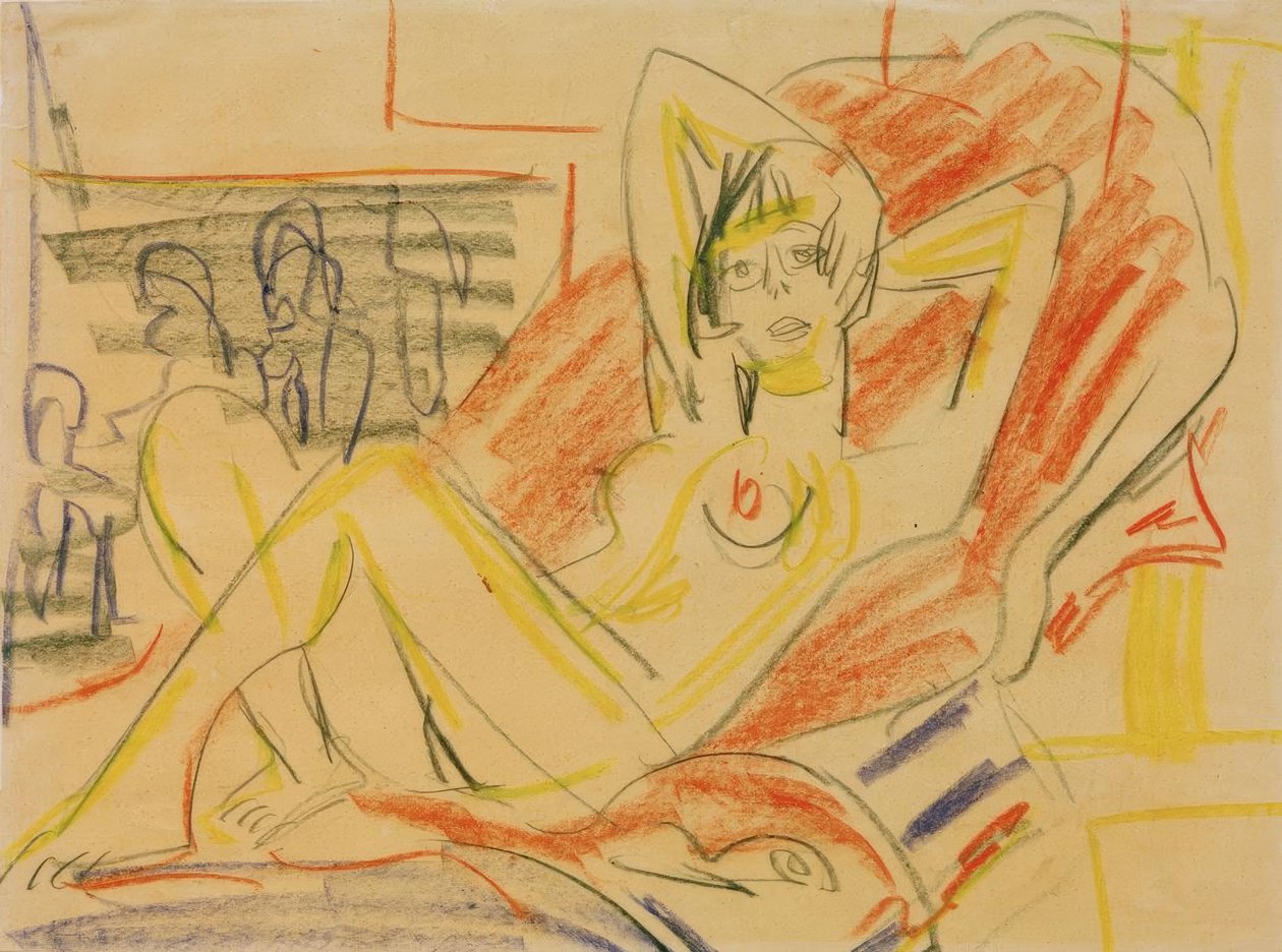 Liegender weiblicher Akt tekijältä Ernst Ludwig Kirchner