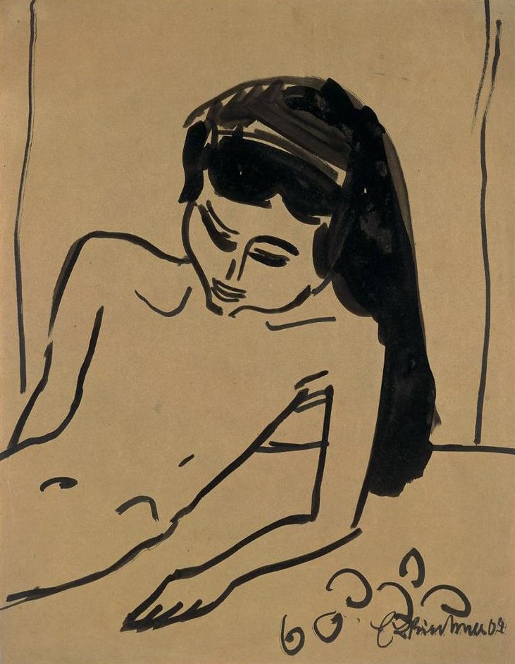 Mädchen mit offenem Haar tekijältä Ernst Ludwig Kirchner