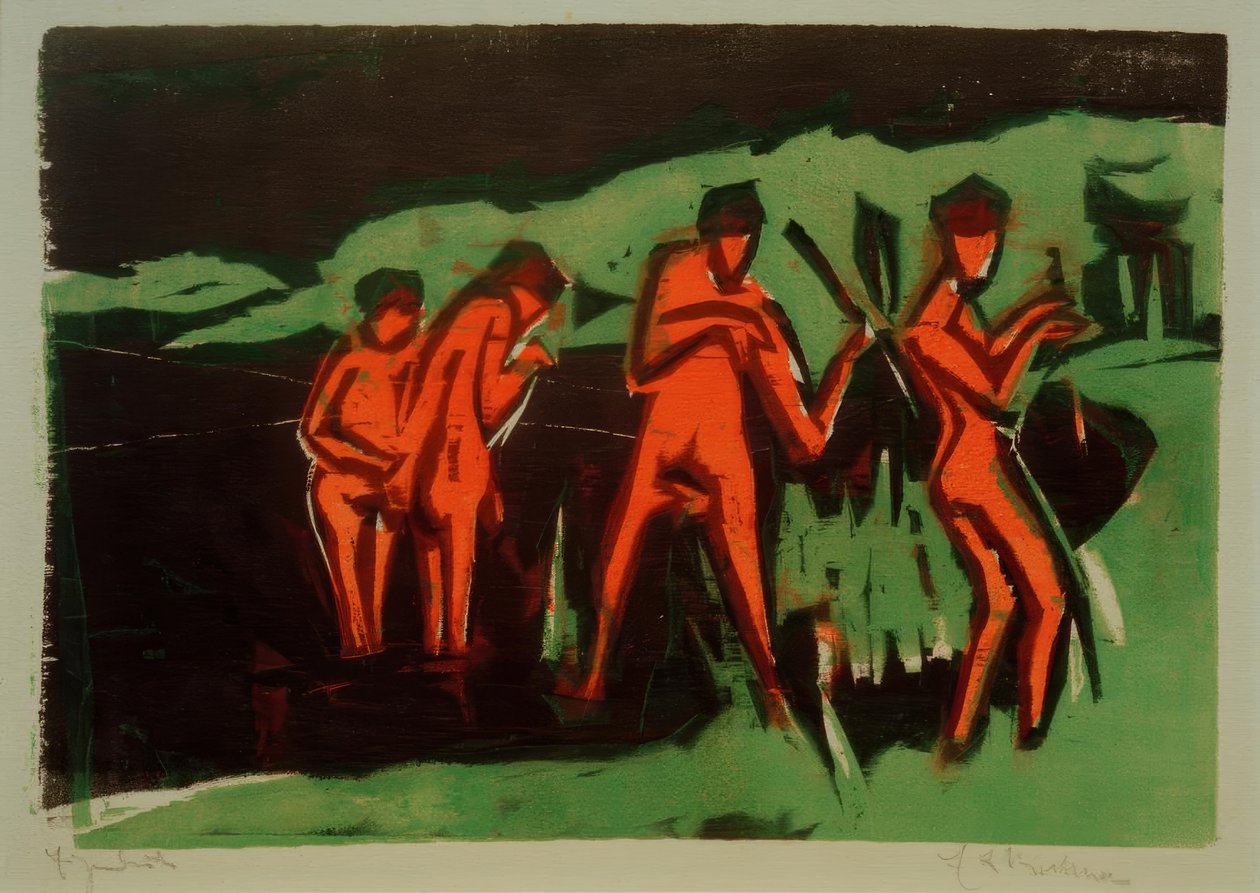 Mit Schilf werfende Badende tekijältä Ernst Ludwig Kirchner