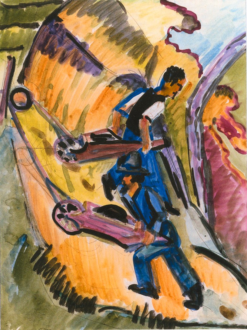 Männer mit Schubkarren tekijältä Ernst Ludwig Kirchner