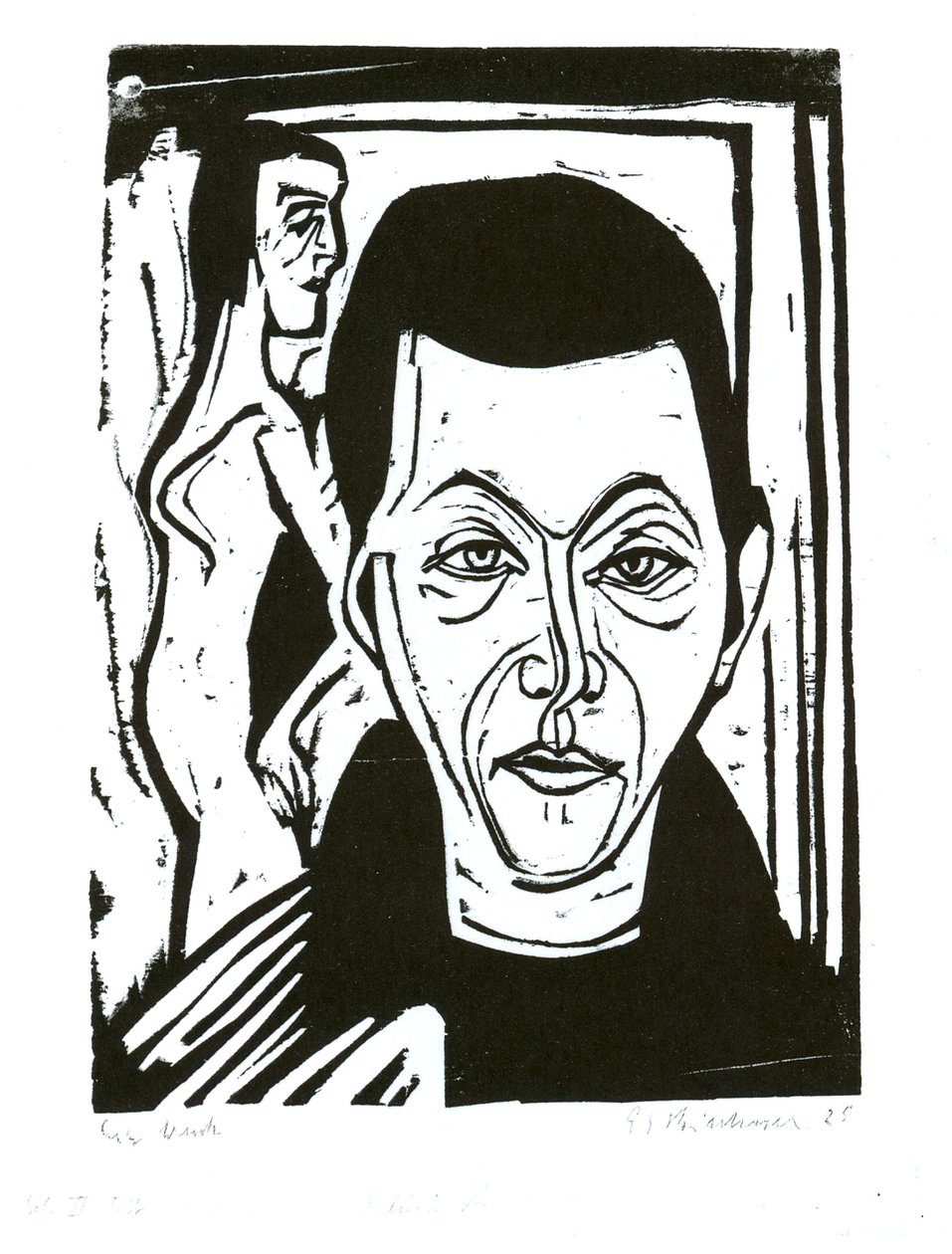 Männerkopf tekijältä Ernst Ludwig Kirchner