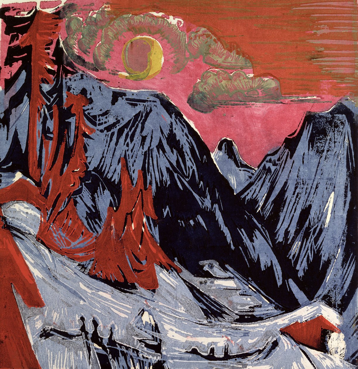 Vuoret talvella, 1919 tekijältä Ernst Ludwig Kirchner