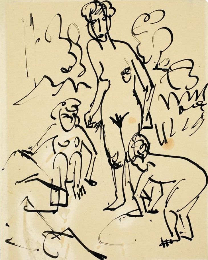 Mutter und Kinder tekijältä Ernst Ludwig Kirchner