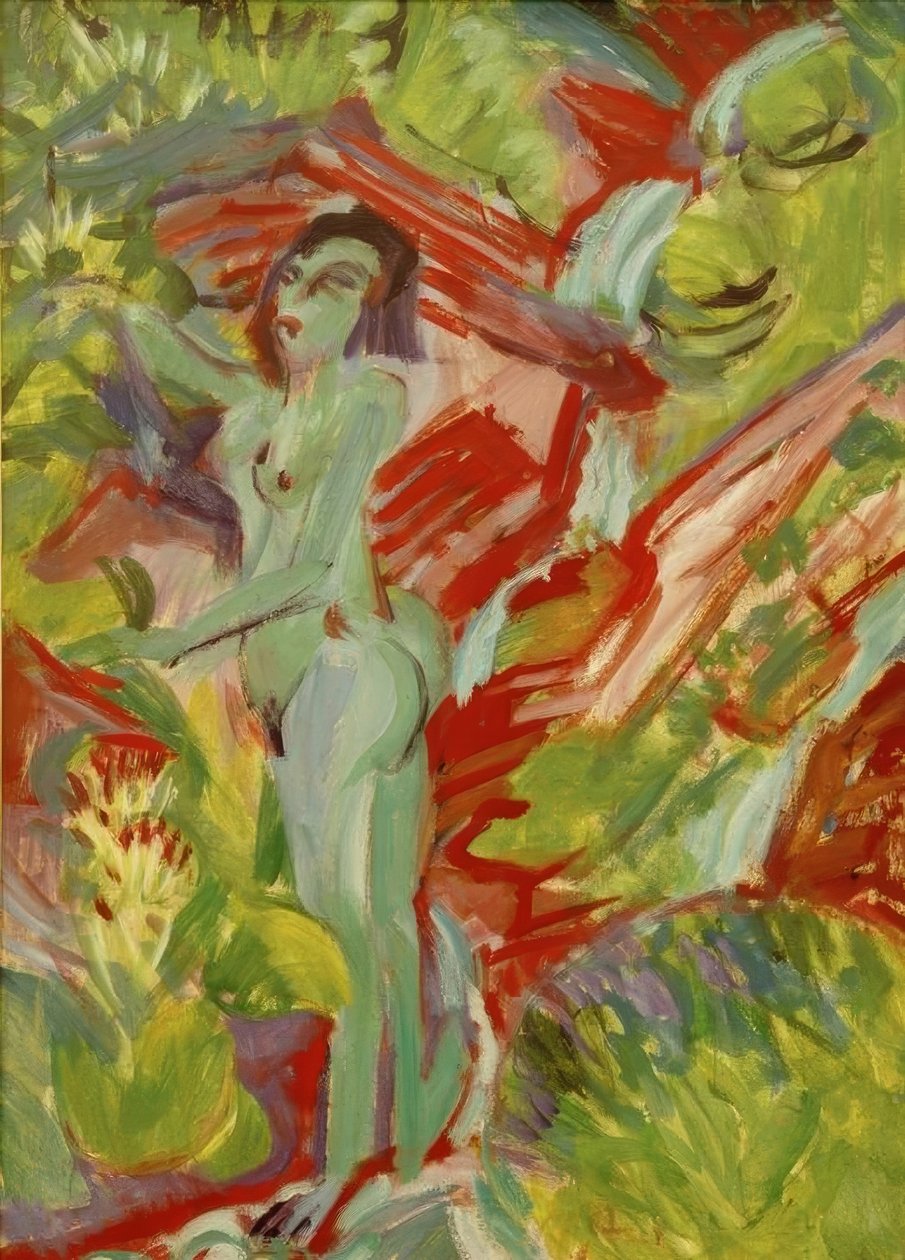 Nackte Frau an der Quelle tekijältä Ernst Ludwig Kirchner