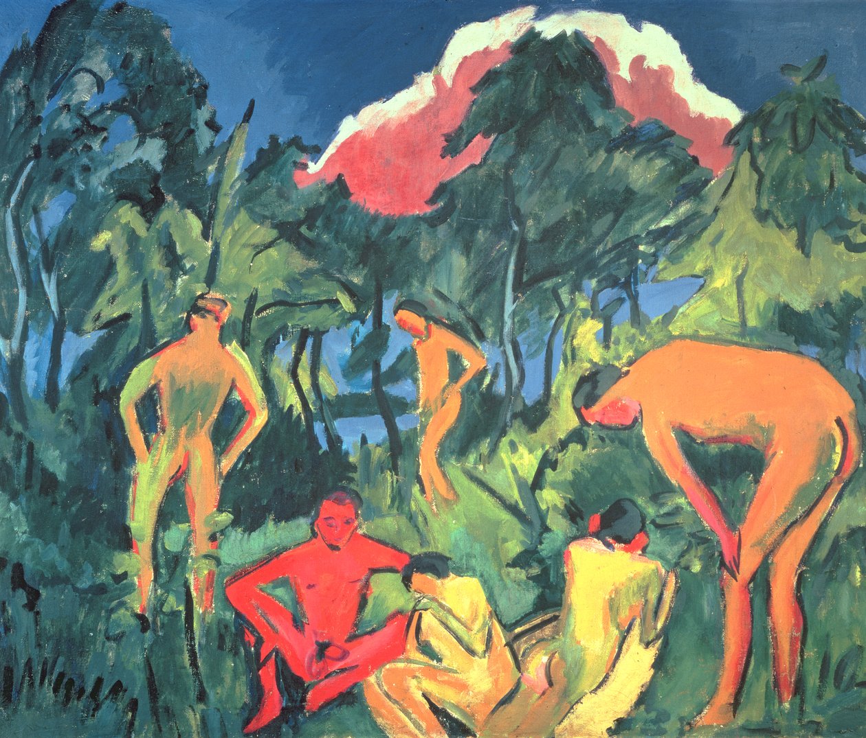 Nudes in the Sun, Moritzburg tekijältä Ernst Ludwig Kirchner