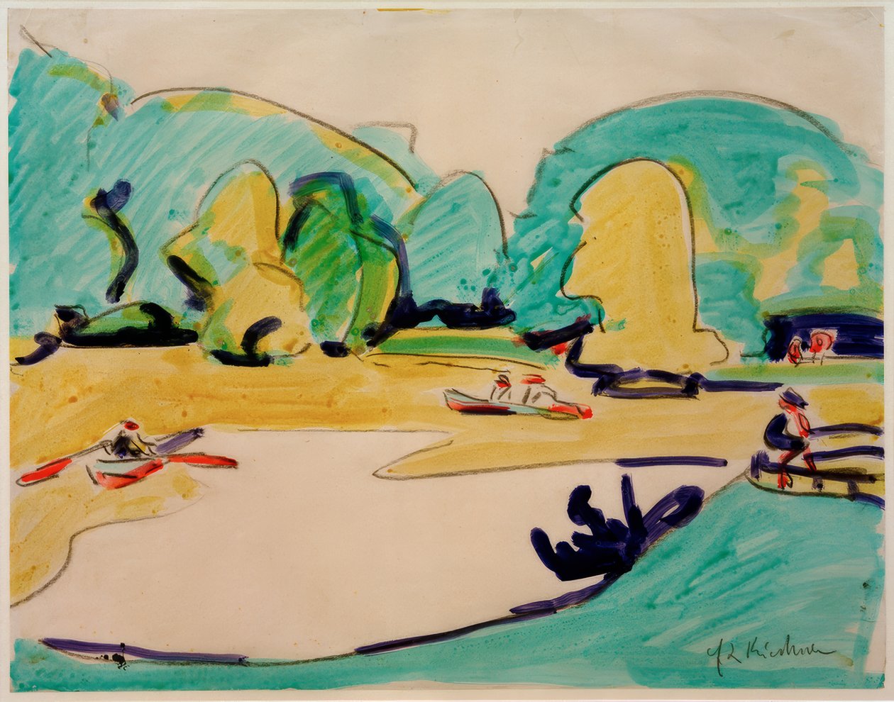 Ohne Titel (Parklandschaft Dresdenissä) tekijältä Ernst Ludwig Kirchner
