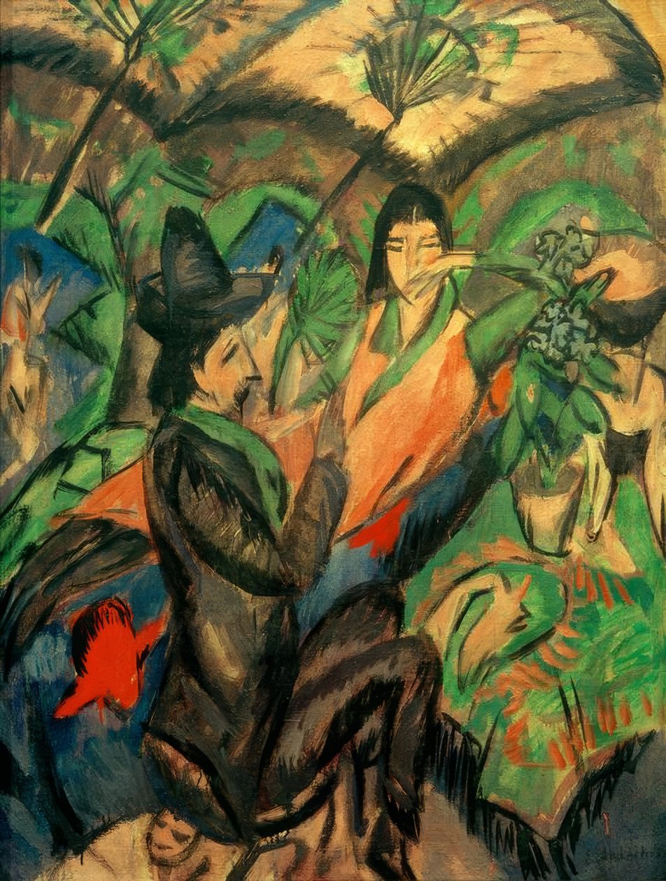 Paar unter Japanschirm tekijältä Ernst Ludwig Kirchner