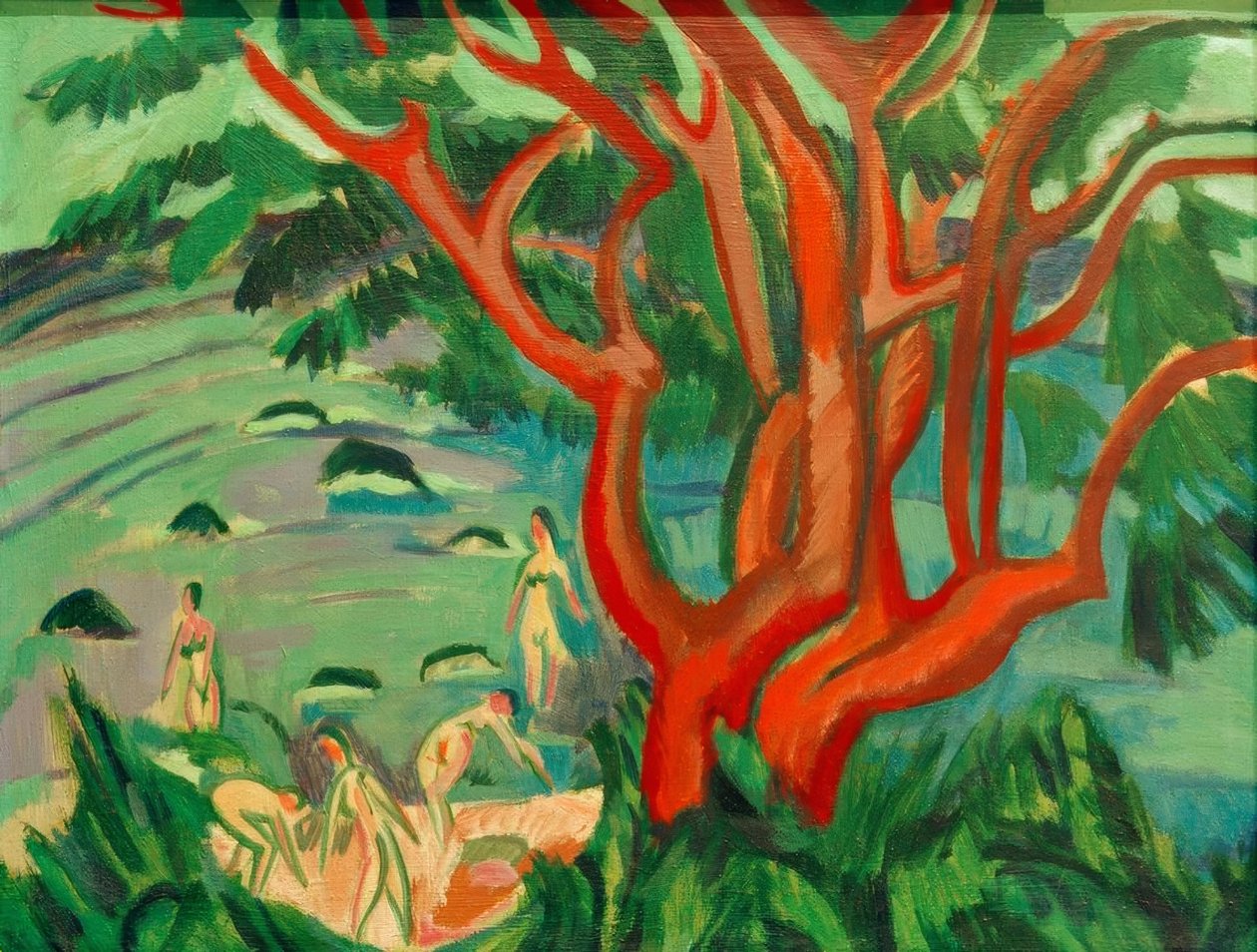 Roter Baum am Strand tekijältä Ernst Ludwig Kirchner