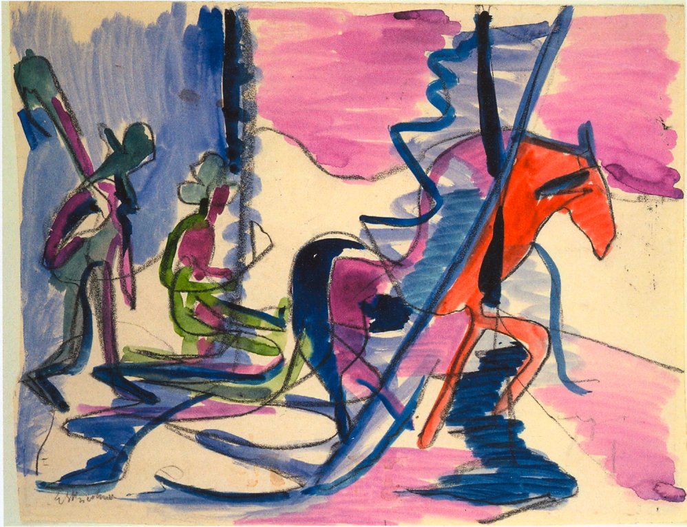 Schlitten im Nebel tekijältä Ernst Ludwig Kirchner