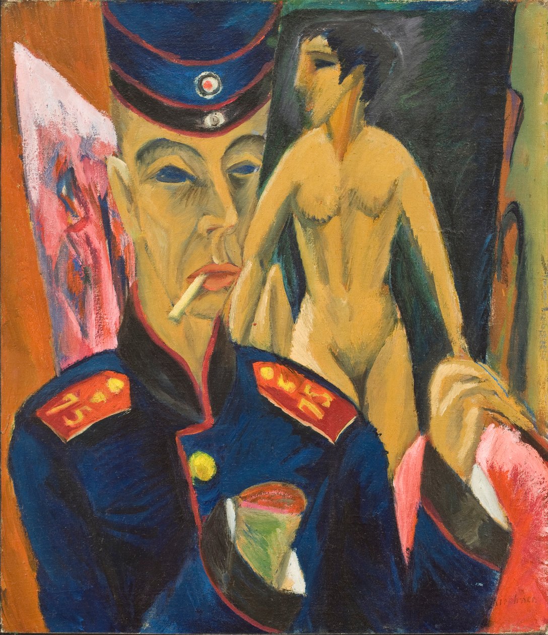 Sotilaan omakuva, 1915 tekijältä Ernst Ludwig Kirchner