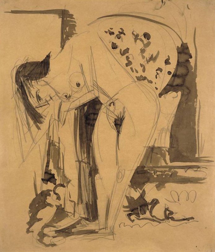 Kumartuminen avaruudessa tekijältä Ernst Ludwig Kirchner