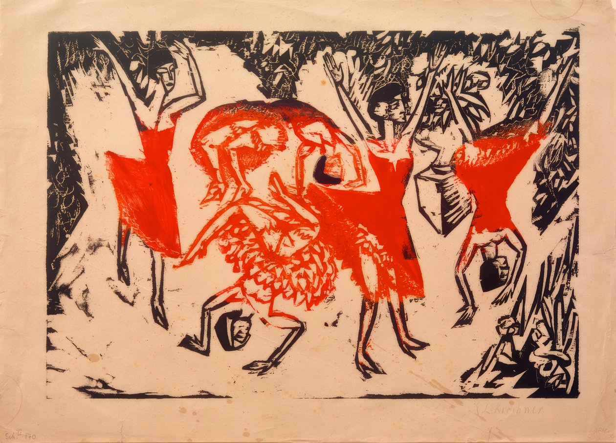 Sich überschlagende akrobatische Tänzerinnen tekijältä Ernst Ludwig Kirchner