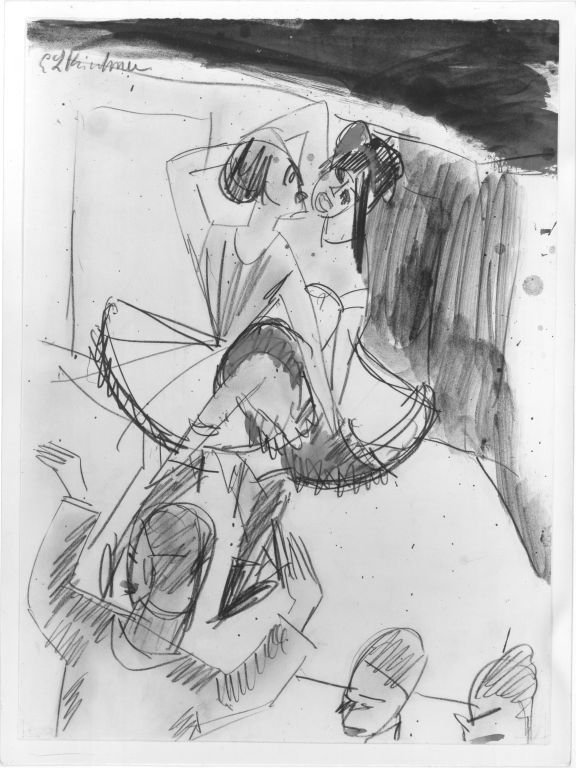 Tanzerinnenpaar_im_Variete tekijältä Ernst Ludwig Kirchner