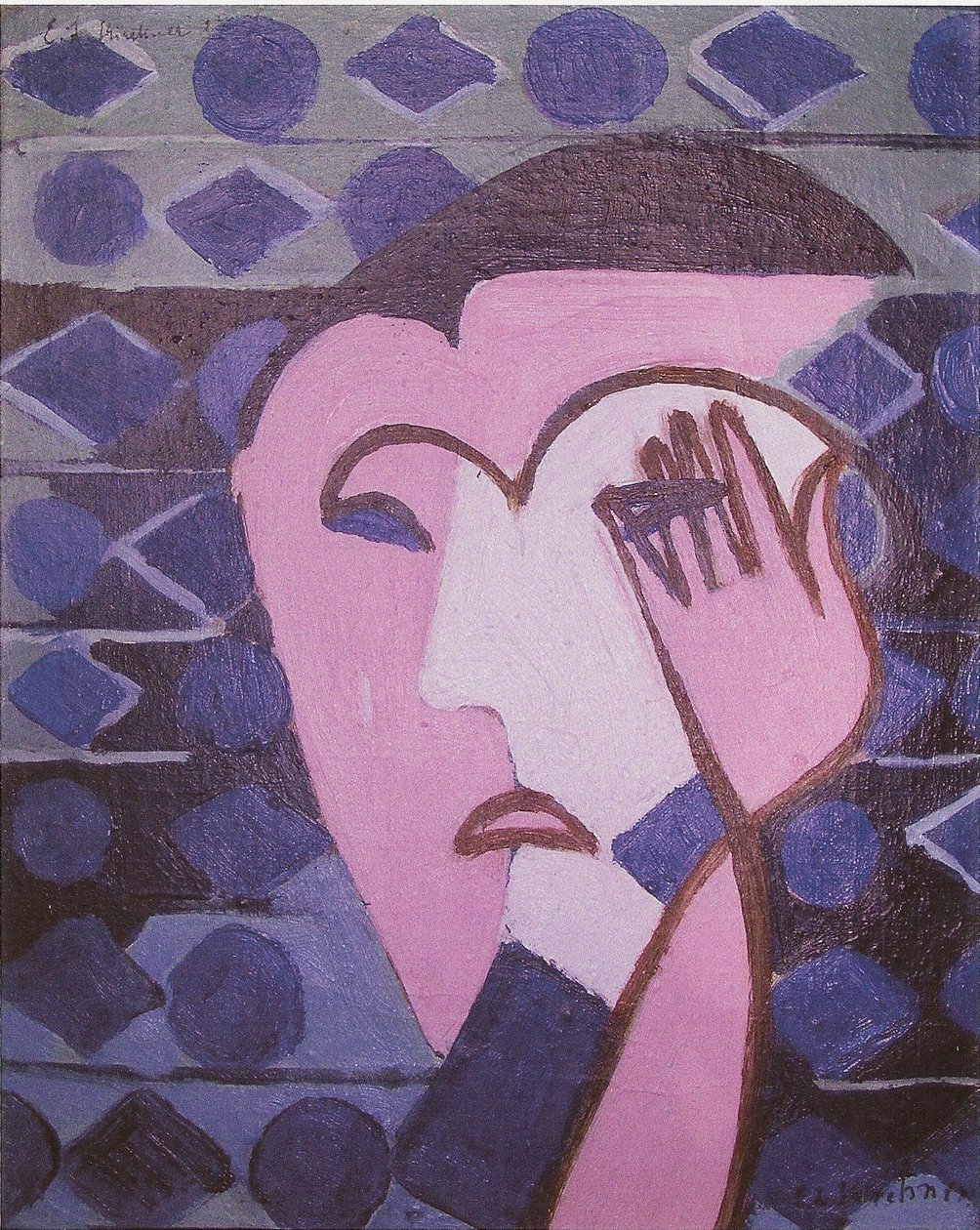 Trauriger Frauenkopf tekijältä Ernst Ludwig Kirchner