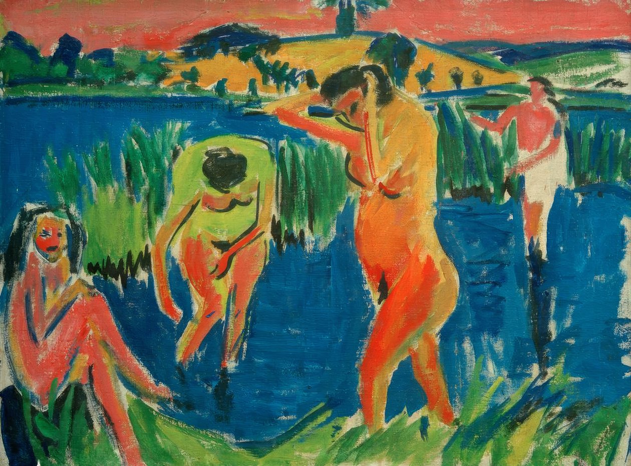 Vier Badende tekijältä Ernst Ludwig Kirchner
