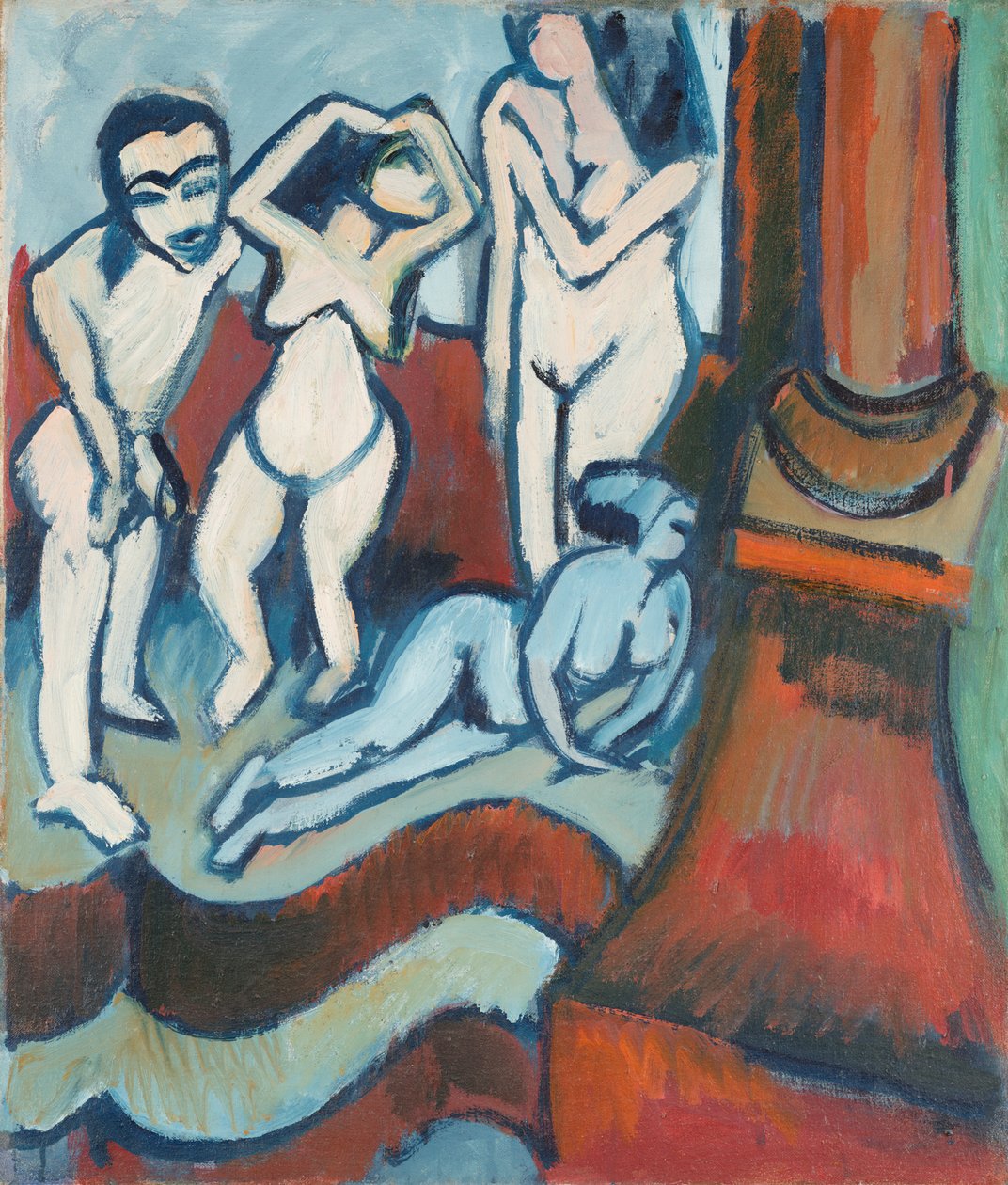 Vier Holzplastiken tekijältä Ernst Ludwig Kirchner