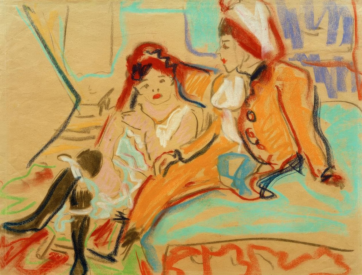 Zwei Mädchen auf einem Diwan tekijältä Ernst Ludwig Kirchner
