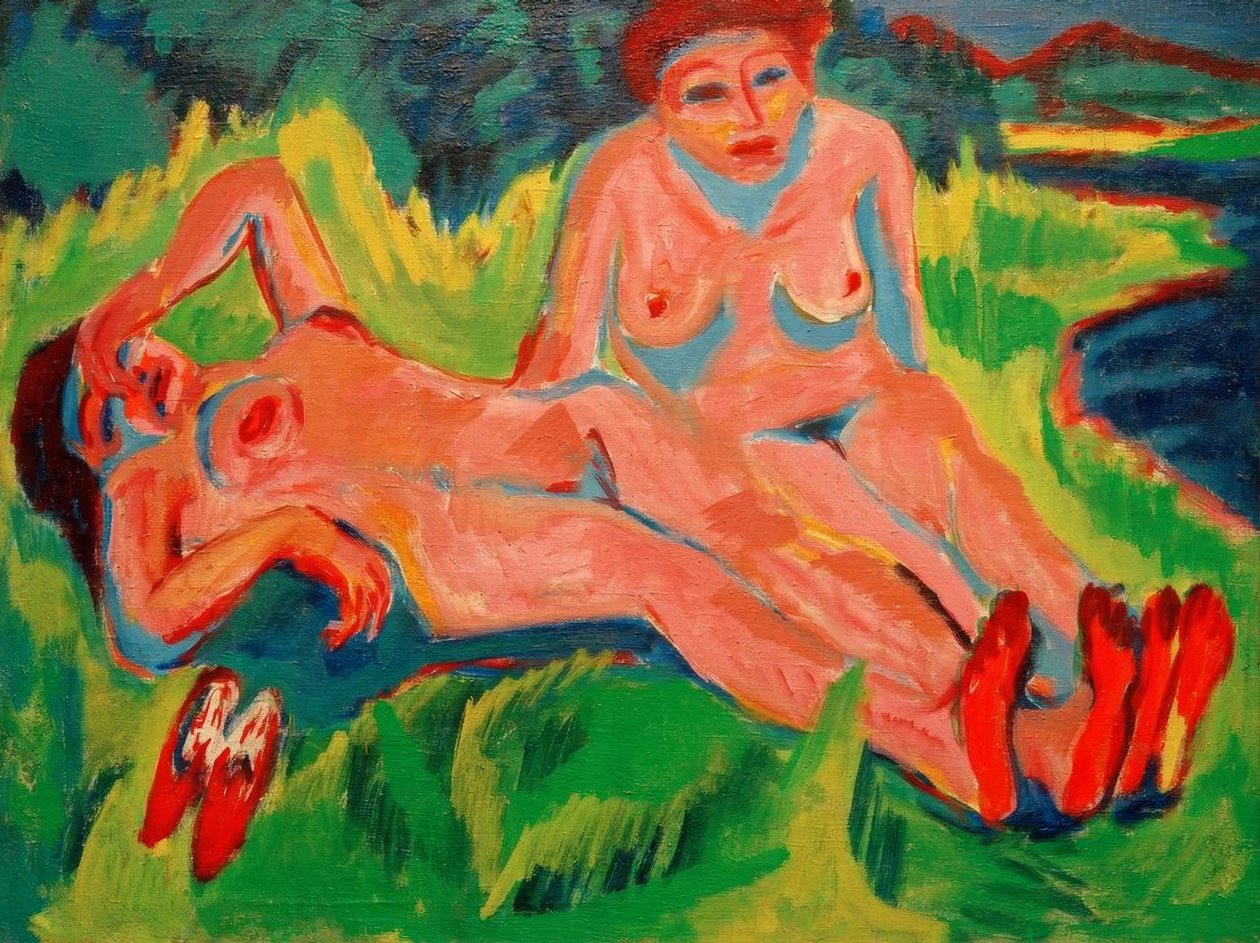 Zwei rosa Akte am See tekijältä Ernst Ludwig Kirchner