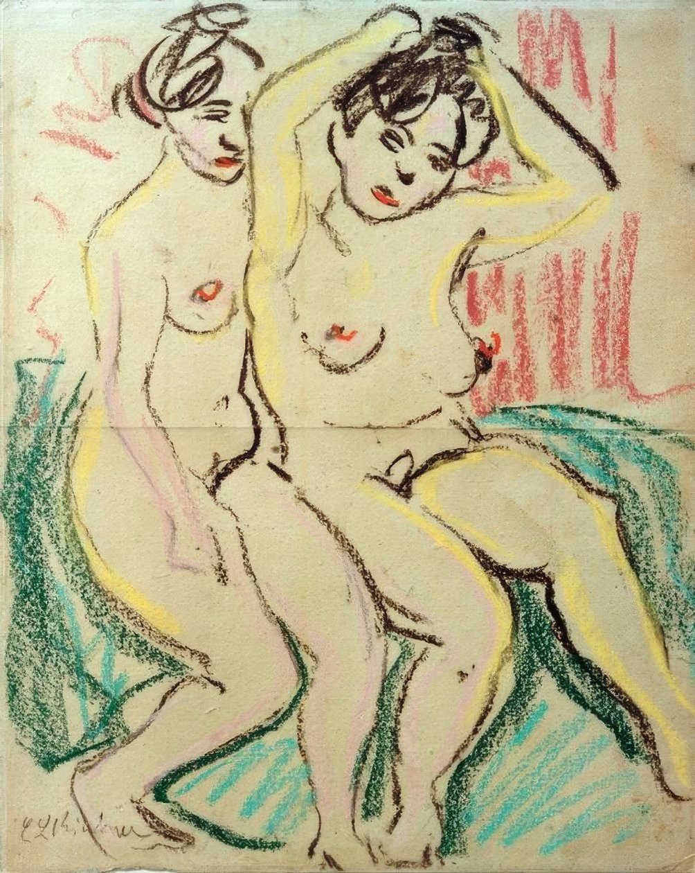 Zwei sitzende Akte tekijältä Ernst Ludwig Kirchner