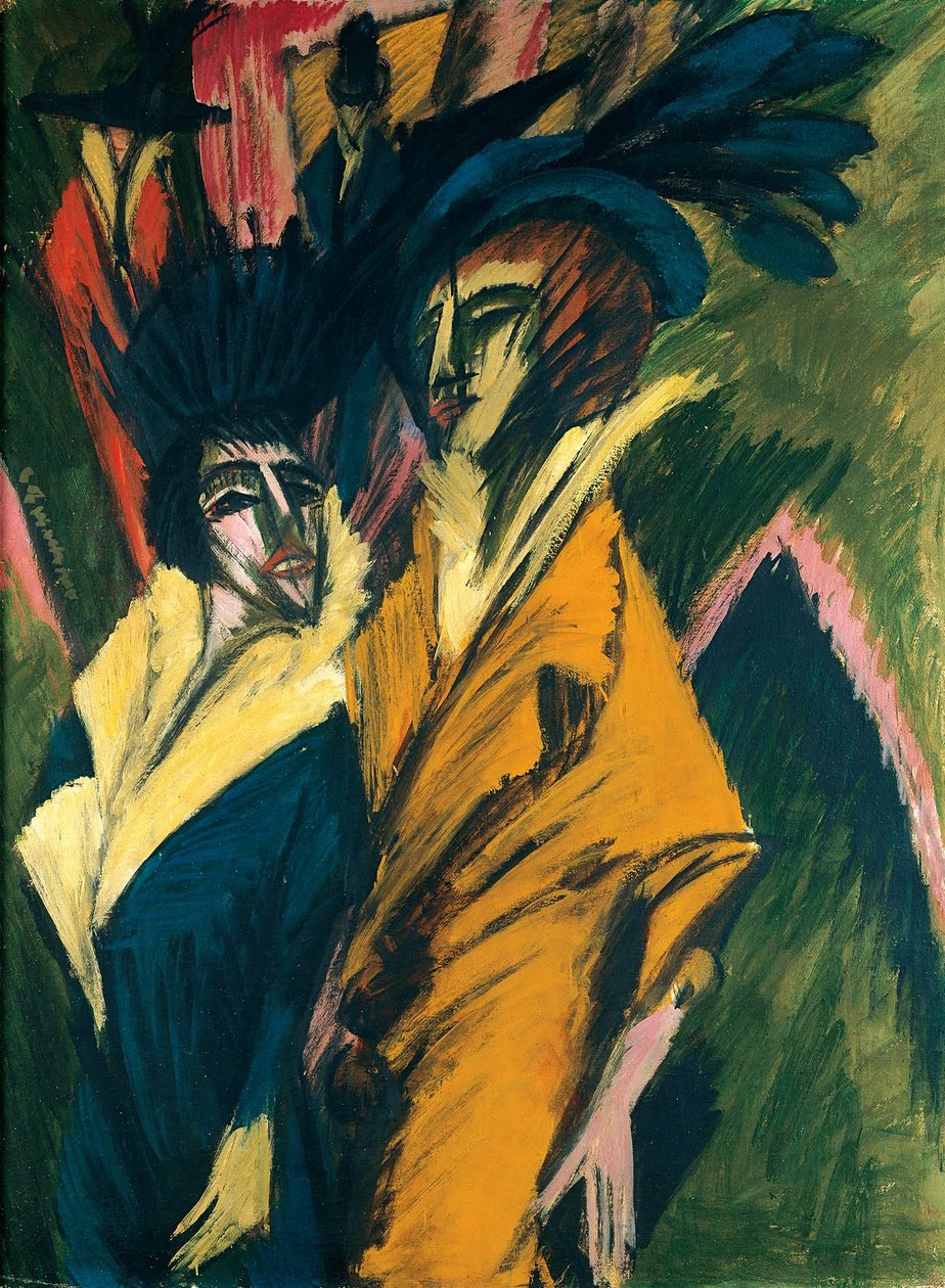 zwei frauen auf der straße tekijältä Ernst Ludwig Kirchner