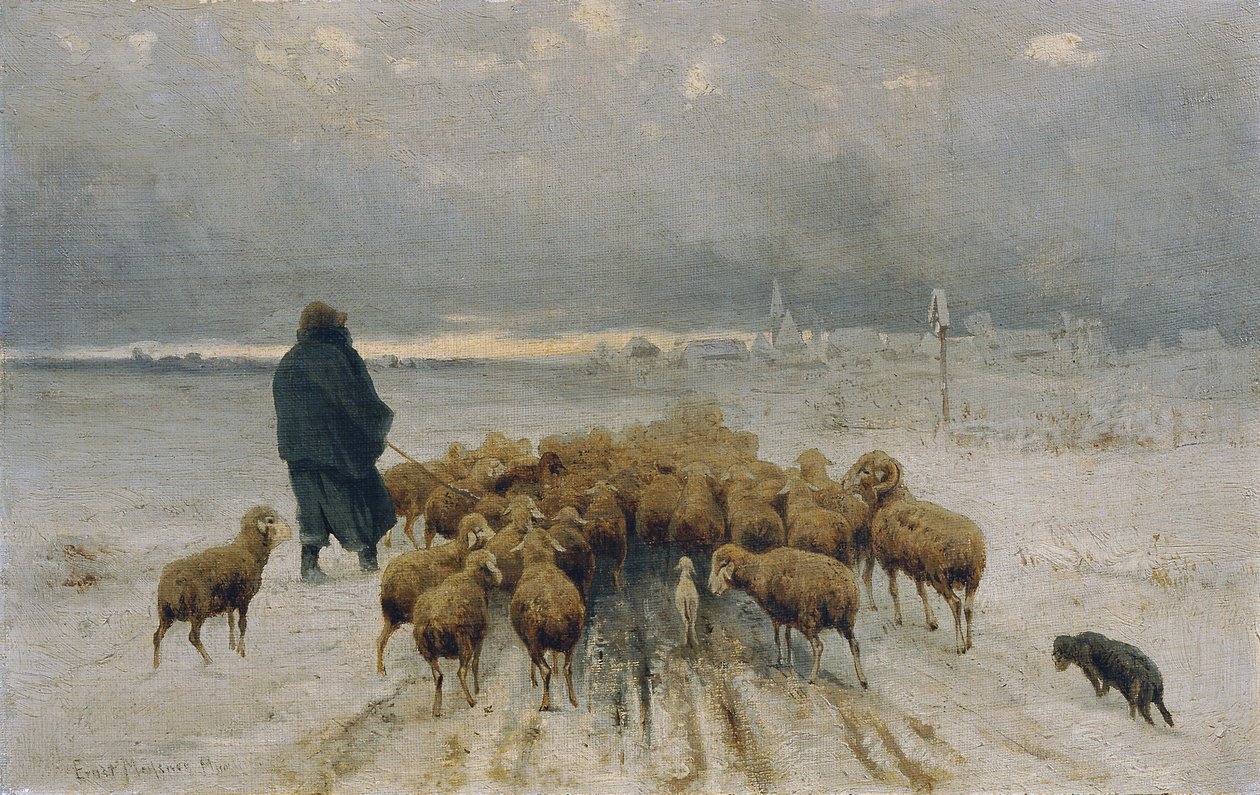 Palaava lammaslauma tekijältä Ernst Adolph Meissner