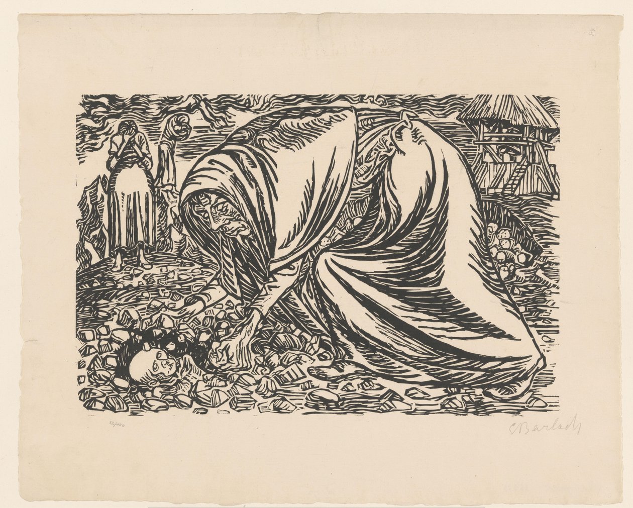 Kuollut lapsi haudataan tekijältä Ernst Barlach (signed by artist)
