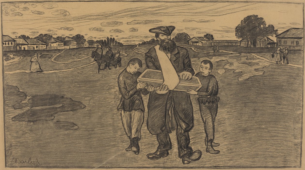 Lasten hautajaiset Venäjällä tekijältä Ernst Barlach